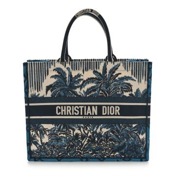 CHRISTIAN DIOR Canvas Embroidered Large Palm Tree Toile 